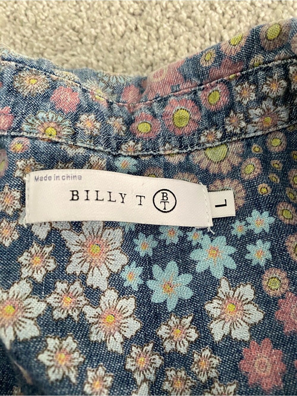 Billy T Blue Floral Button-Front romper